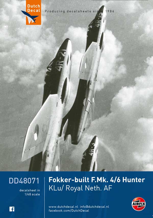 Naval Models - decals - Dutch Decal - DD48071 Fokker-built F.Mk.46 Hunter Klu-Royal Neth.AF