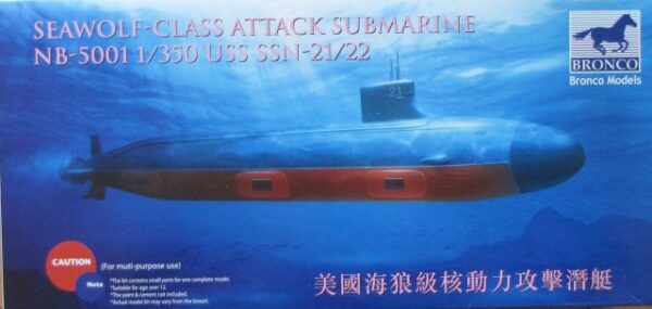 Naval Models-ships-Bronco-USS SSN-21-22 Seawolf-class attack submarine
